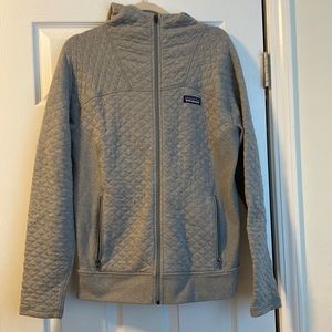 Organic cotton quilted Patagonia zip up hoodie